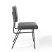 Craft Upholstered Fabric Dining Side Chair in Black Charcoal