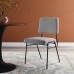 Craft Upholstered Fabric Dining Side Chair in Black Light Gray