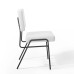 Craft Upholstered Fabric Dining Side Chair in Black White