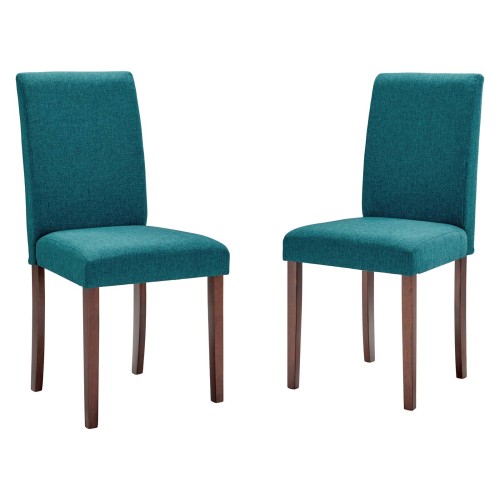 Prosper Upholstered Fabric Dining Side Chair Set of 2 in Teal