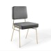 Craft Performance Velvet Dining Side Chair in Gold Gray