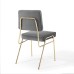 Craft Performance Velvet Dining Side Chair in Gold Gray