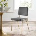 Craft Performance Velvet Dining Side Chair in Gold Gray