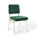 Craft Performance Velvet Dining Side Chair in Gold Green