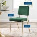 Craft Performance Velvet Dining Side Chair in Gold Green