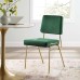 Craft Performance Velvet Dining Side Chair in Gold Green