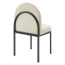 Isla Channel Tufted Upholstered Fabric Dining Side Chair in Black Beige