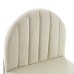 Isla Channel Tufted Upholstered Fabric Dining Side Chair in Black Beige