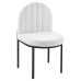 Isla Channel Tufted Upholstered Fabric Dining Side Chair in Black White