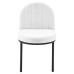 Isla Channel Tufted Upholstered Fabric Dining Side Chair in Black White