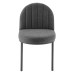 Isla Channel Tufted Upholstered Fabric Dining Side Chair in Black Charcoal