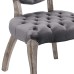 Exhibit French Vintage Dining Performance Velvet Side Chair in Gray