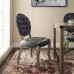 Exhibit French Vintage Dining Performance Velvet Side Chair in Gray