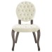 Exhibit French Vintage Dining Performance Velvet Side Chair in Ivory