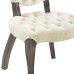 Exhibit French Vintage Dining Performance Velvet Side Chair in Ivory