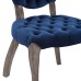 Exhibit French Vintage Dining Performance Velvet Side Chair in Navy