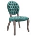 Exhibit French Vintage Dining Performance Velvet Side Chair in Teal