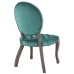 Exhibit French Vintage Dining Performance Velvet Side Chair in Teal