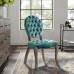 Exhibit French Vintage Dining Performance Velvet Side Chair in Teal