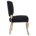 Array Vintage French Performance Velvet Dining Side Chair in Black