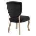 Array Vintage French Performance Velvet Dining Side Chair in Black