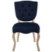 Array Vintage French Performance Velvet Dining Side Chair in Midnight Blue