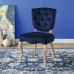 Array Vintage French Performance Velvet Dining Side Chair in Midnight Blue