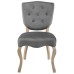 Array Vintage French Performance Velvet Dining Side Chair in Gray