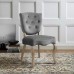 Array Vintage French Performance Velvet Dining Side Chair in Gray