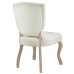 Array Vintage French Performance Velvet Dining Side Chair in Ivory