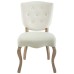 Array Vintage French Performance Velvet Dining Side Chair in Ivory