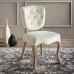 Array Vintage French Performance Velvet Dining Side Chair in Ivory