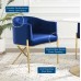 Savour Tufted Performance Velvet Accent Dining Armchair in Navy