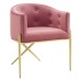 Savour Tufted Performance Velvet Accent Dining Armchair in Dusty Rose