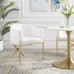 Savour Tufted Performance Velvet Accent Dining Armchair in White