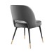 Rouse Performance Velvet Dining Side Chair in Charcoal