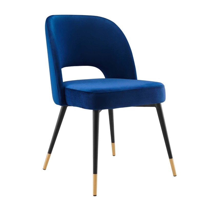 Rouse Performance Velvet Dining Side Chair in Navy