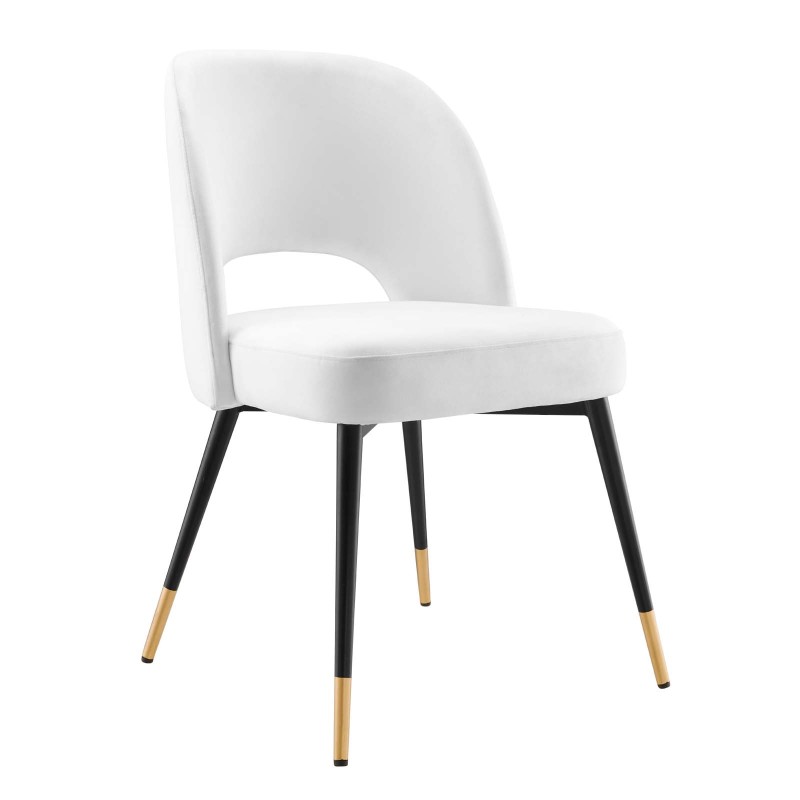 Rouse Performance Velvet Dining Side Chair in White