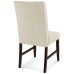 Motivate Channel Tufted Upholstered Fabric Dining Chair Set of 2 in Beige