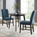 Motivate Channel Tufted Upholstered Fabric Dining Chair Set of 2 in Blue