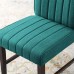 Motivate Channel Tufted Upholstered Fabric Dining Chair Set of 2 in Teal