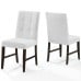 Promulgate Biscuit Tufted Upholstered Fabric Dining Chair Set of 2 in White