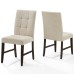 Promulgate Biscuit Tufted Upholstered Fabric Dining Chair Set of 2 in Beige