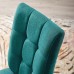 Promulgate Biscuit Tufted Upholstered Fabric Dining Chair Set of 2 in Teal