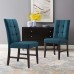 Promulgate Biscuit Tufted Upholstered Fabric Dining Chair Set of 2 in Blue