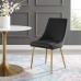 Viscount Modern Accent Performance Velvet Dining Chair in Black