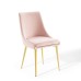 Viscount Modern Accent Performance Velvet Dining Chair in Pink