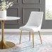 Viscount Modern Accent Performance Velvet Dining Chair in White