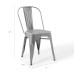 Promenade Bistro Dining Side Chair Set of 2 in Silver