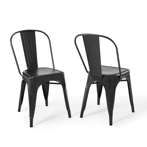 Promenade Bistro Dining Side Chair Set of 2 in Black